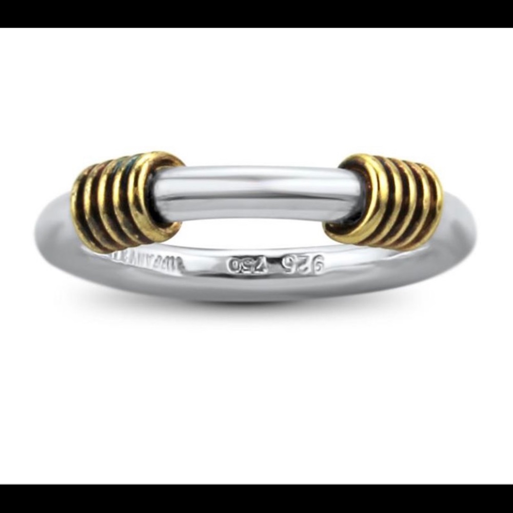 Tiffany&co size 5 18k gold & sterling silver ring
